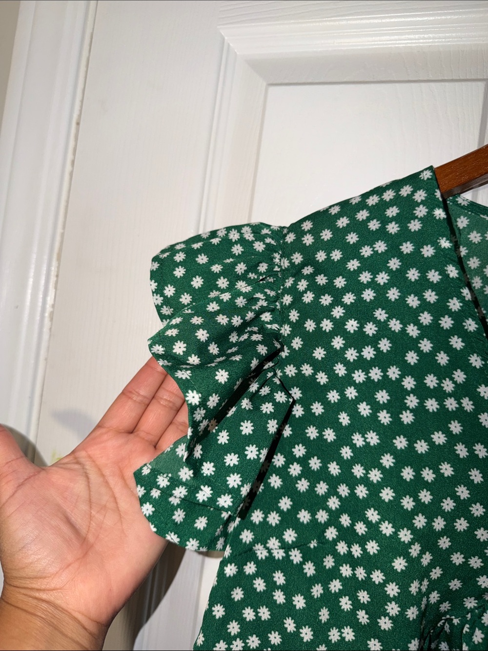 Green Ruffle Top - Picture 3 of 4